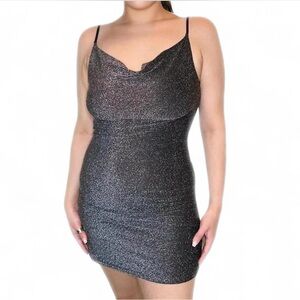 Glam Shimmering Black Dress